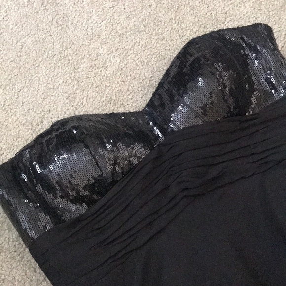 Black Sequin & Chiffon Little Black Dress - Picture 4 of 4